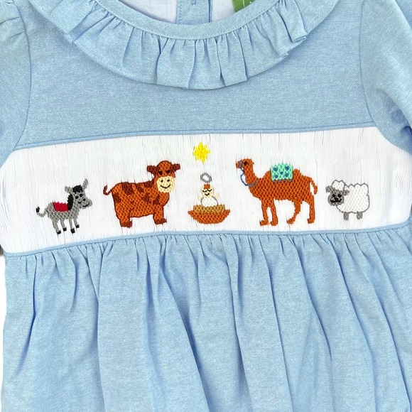 Hand Smocked Girls Nativity Dress | The Sage Smocking Company - Picture 2 of 2